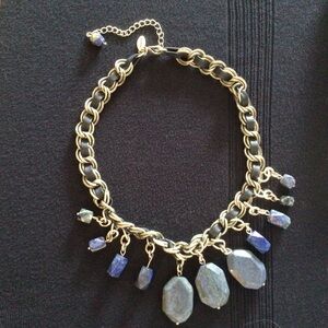 Chico's Gold and Blue Statement Necklace